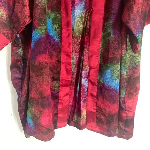 Contessa Di Roma Size 2X T-Rex Multicolor S/S Open Front Sash Tie Robe - Picture 8 of 9